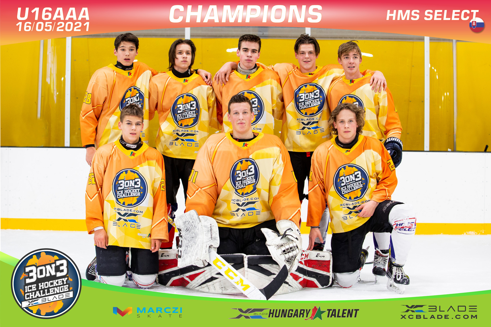 A szlovák HMS Select csapat nyerte az U16AAA 3on3 Ice Hockey Challenge tornát